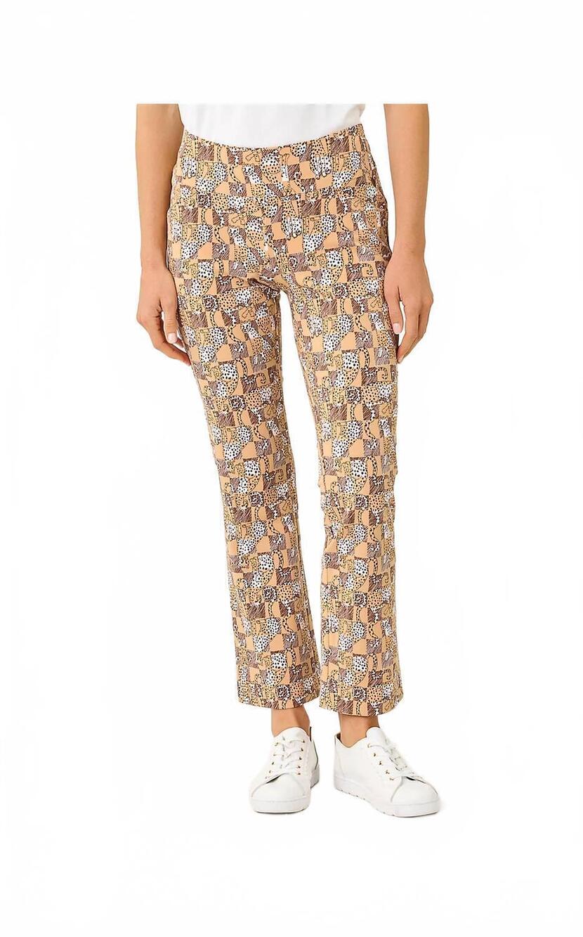 NEW LILLY PULITZER upf 50+ luxletic corso kick flare pant in iced latte lil chee